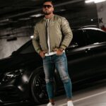 Kurtka męska logowana BOMBER MEN Ola Voga khaki