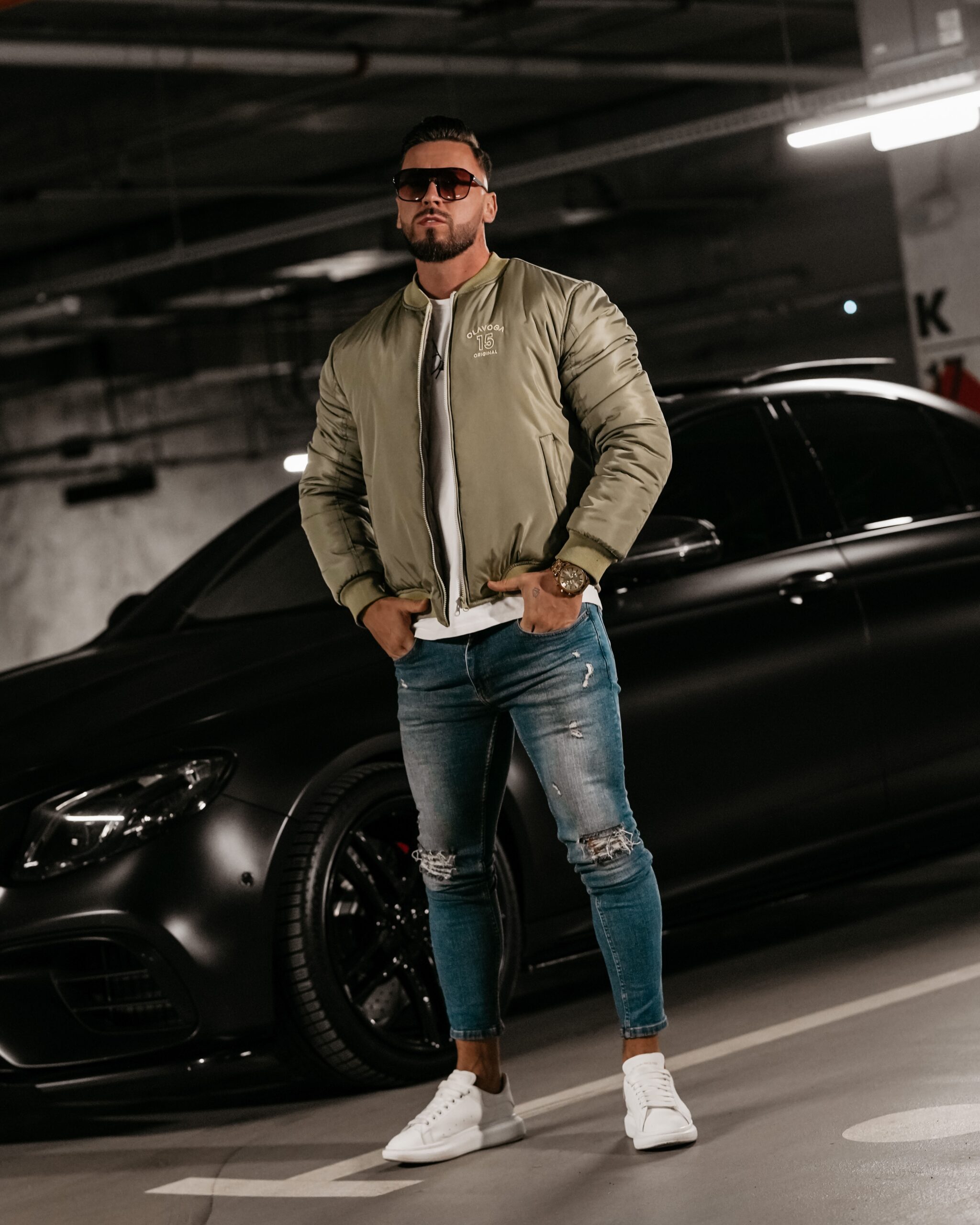 Kurtka męska logowana BOMBER MEN Ola Voga khaki