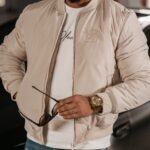 Kurtka męska logowana BOMBER MEN Ola Voga beżowa