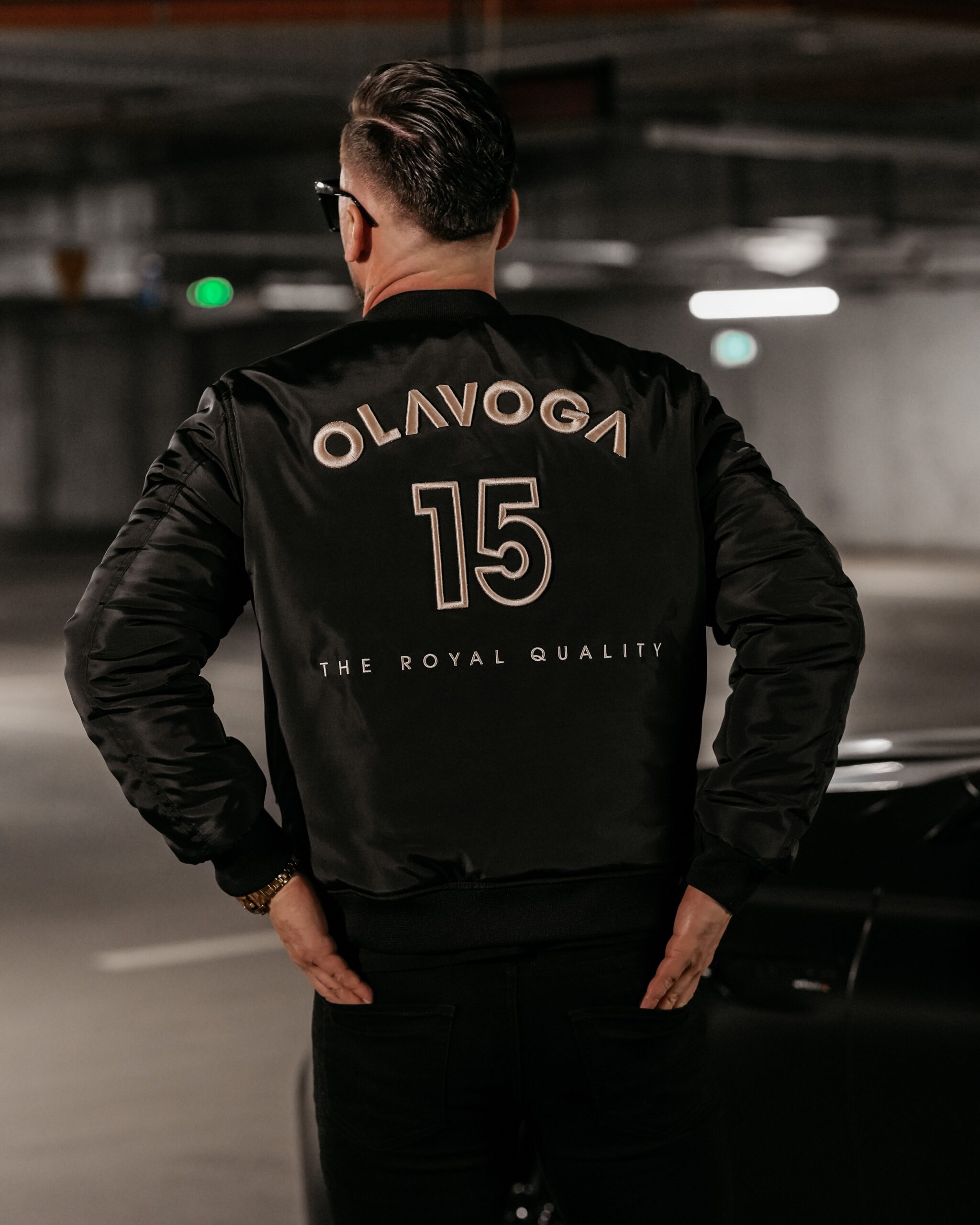 Kurtka męska logowana BOMBER MEN Ola Voga czarna