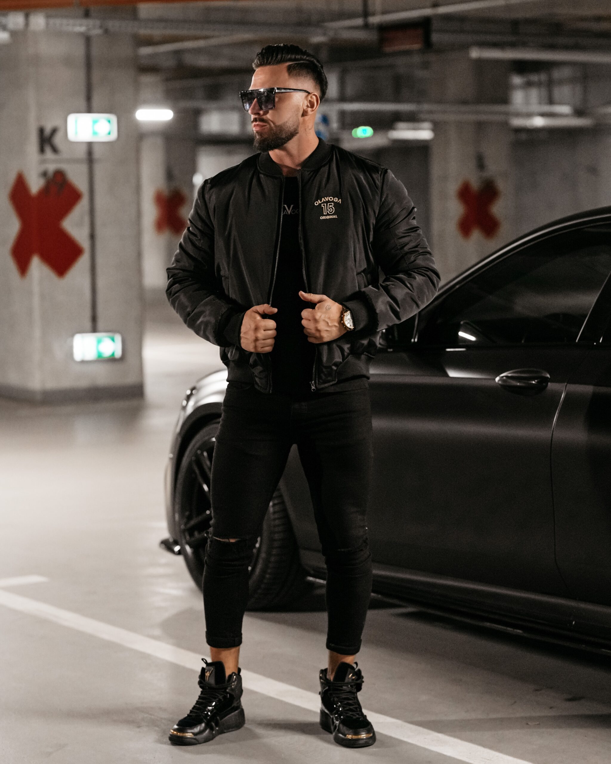 Kurtka męska logowana BOMBER MEN Ola Voga czarna Kurtka męska logowana BOMBER MEN Ola Voga czarna