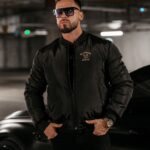 Kurtka męska logowana BOMBER MEN Ola Voga czarna