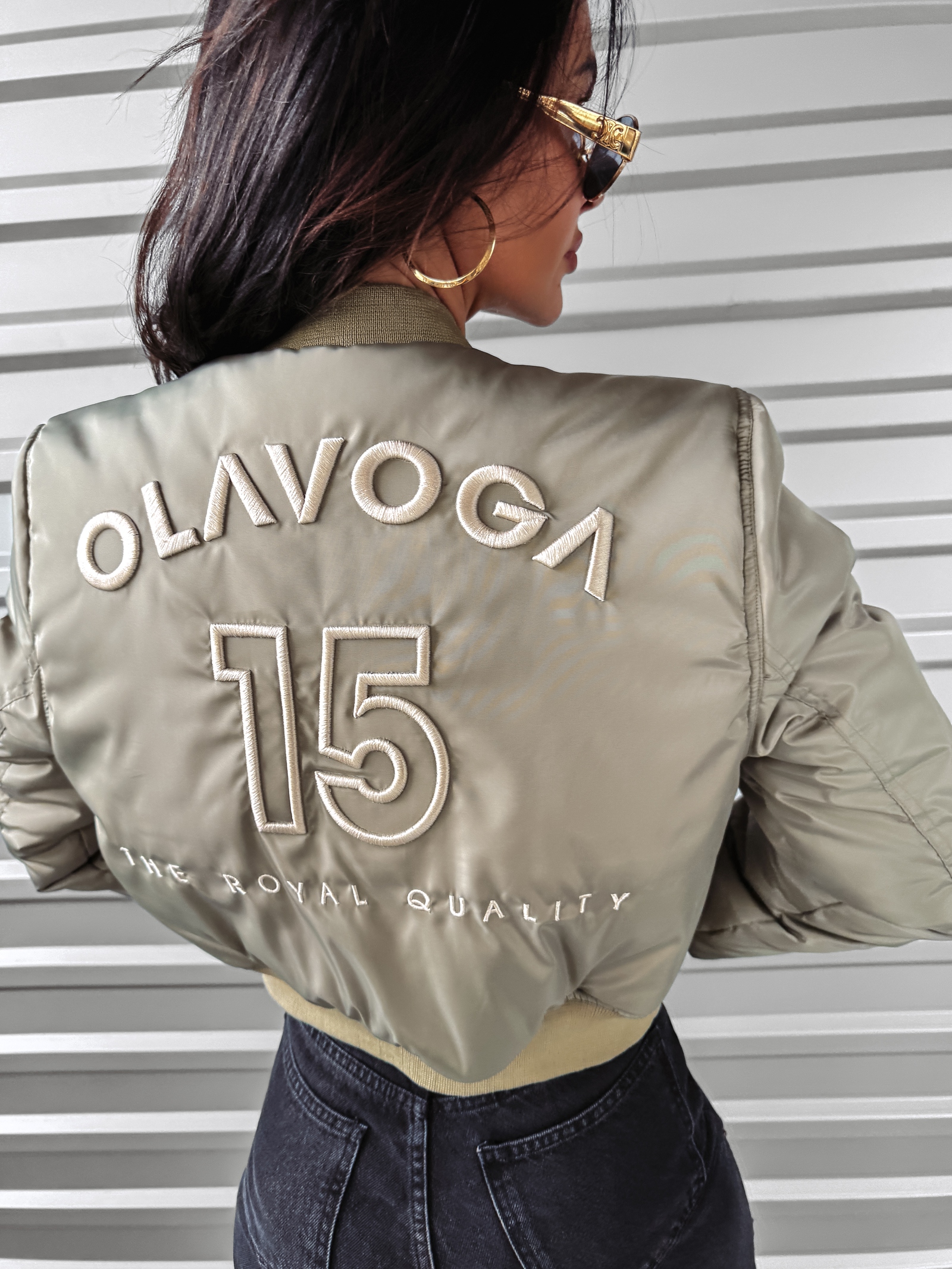 Kurtka damska logowana BOMBER OLAVOGA khaki Kurtka damska logowana BOMBER OLAVOGA khaki