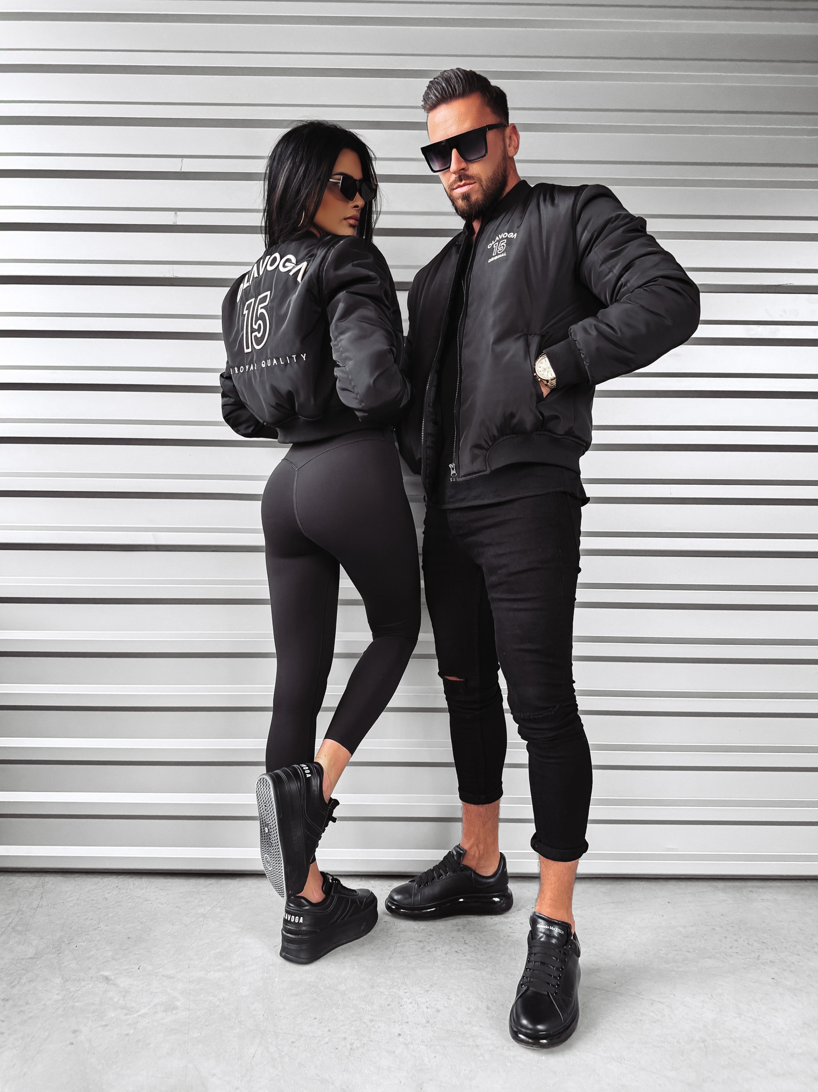 Kurtka damska logowana BOMBER Ola Voga czarna