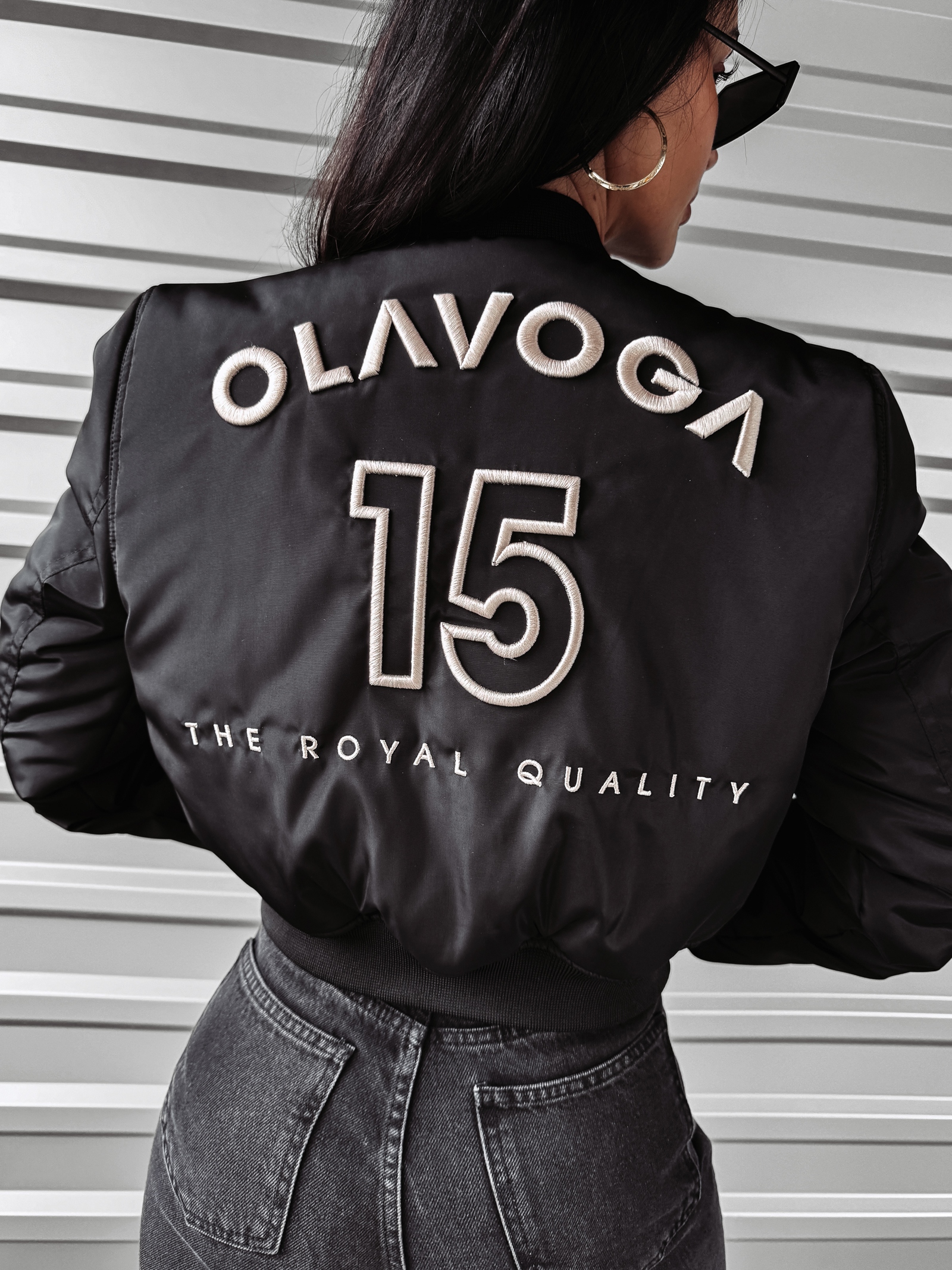 Kurtka damska logowana BOMBER Ola Voga czarna