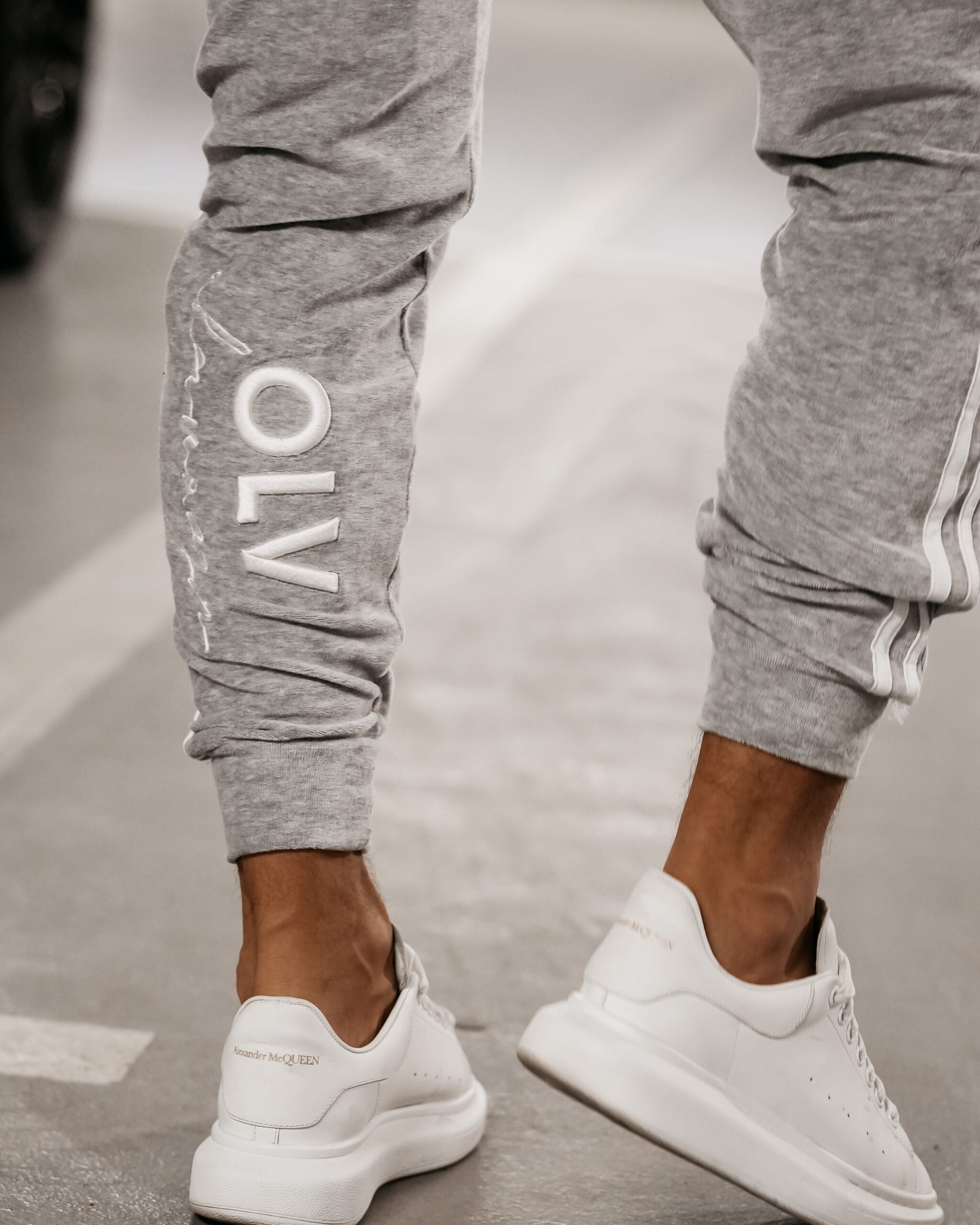 Spodnie dresowe męskie Joy Ola Voga szary melanż