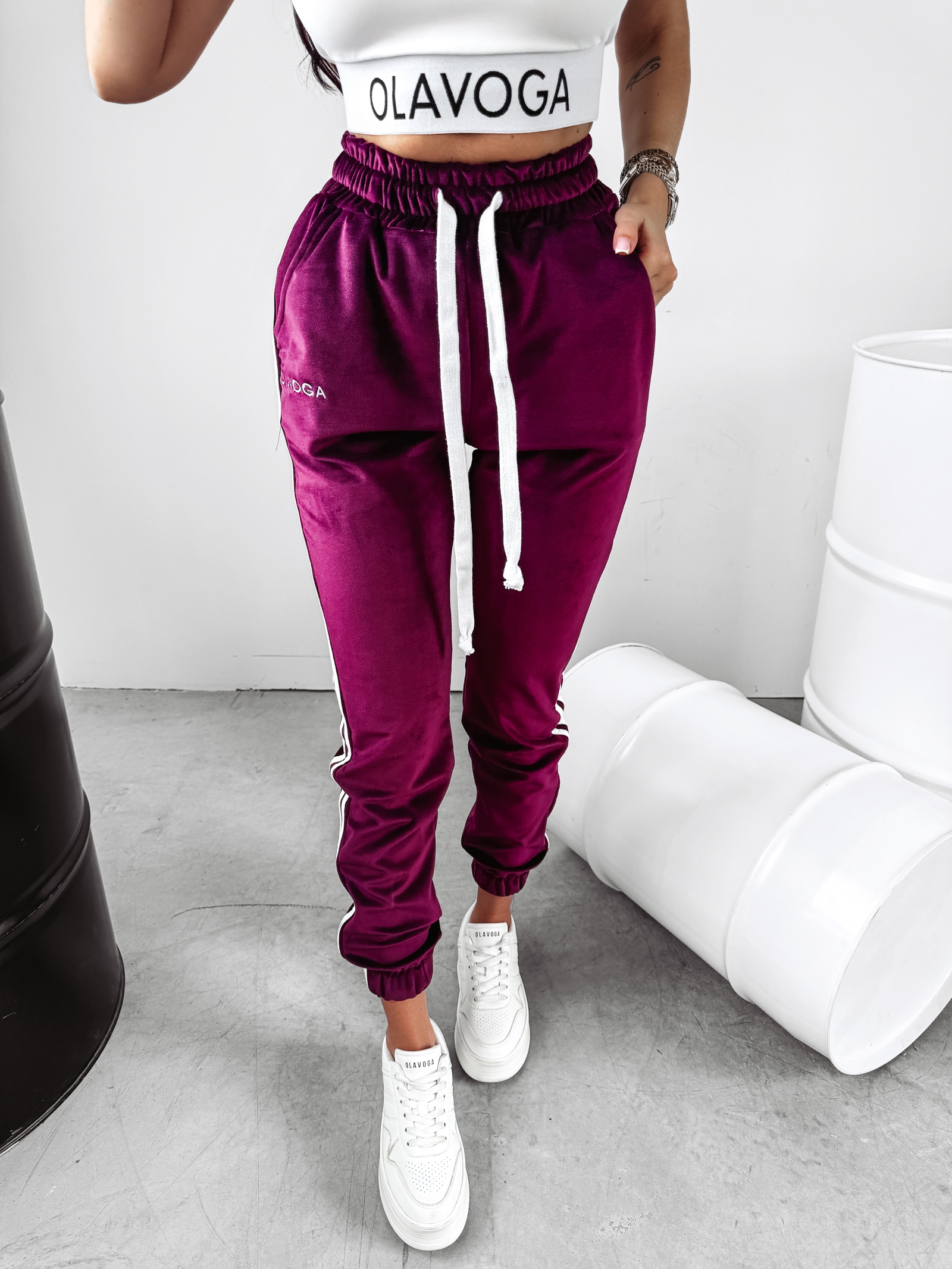 Spodnie sportowe Steam Ola Voga bordowe
