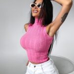 Top sweterkowy Kade Ola Voga różowy