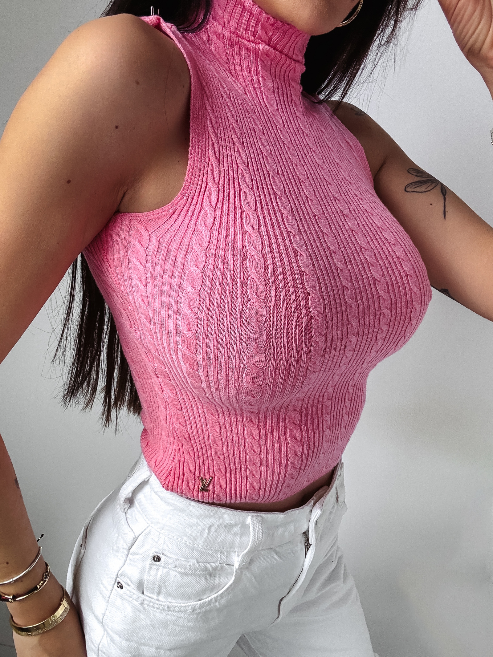 Top sweterkowy Kade Ola Voga różowy