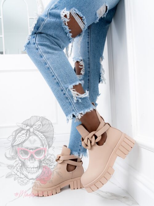 Botki z wycięciem Madam Kurtis II beżowe