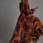 Sukienka maxi NB Mango pomarańczowo-fioletowa