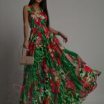 Sukienka maxi NB Bush zielona