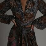 Komplet body + spódnica NB Zerra w panterkę