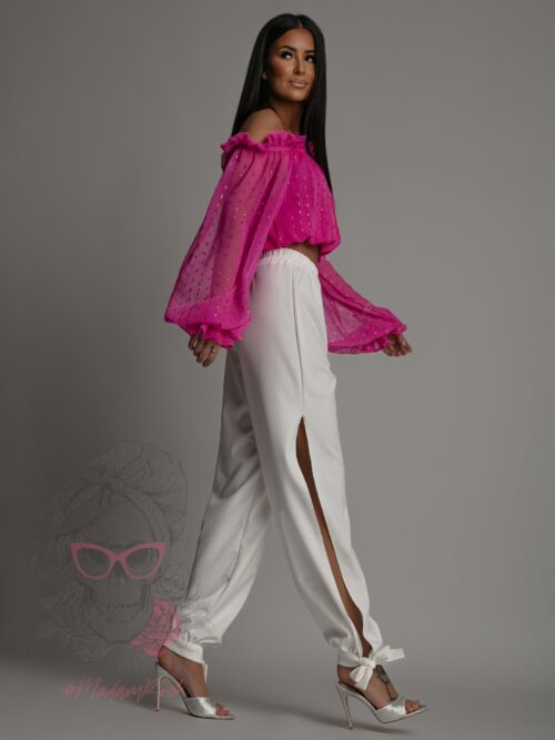 Spodnie z rozcięciem NB Rozet ecru