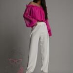 Spodnie z rozcięciem NB Rozet ecru