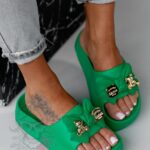 Klapki Madam Todi zielone