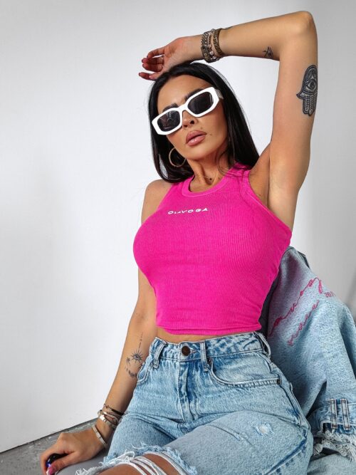 Top prążkowany Imely Ola Voga fuksja