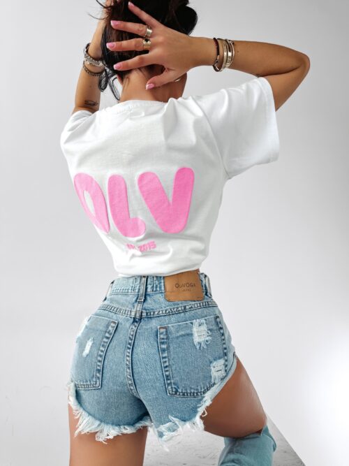 T-shirt bawełniany Flossy Ola Voga biały