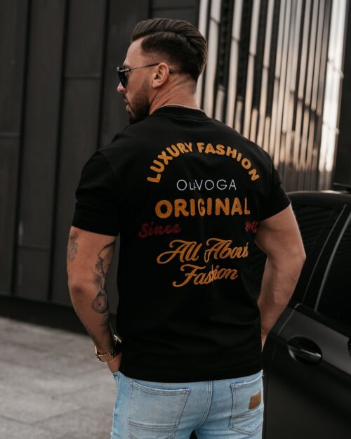 T-shirt męski bawełniany LA Ola Voga czarny