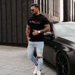 T-shirt męski bawełniany LA Ola Voga czarny