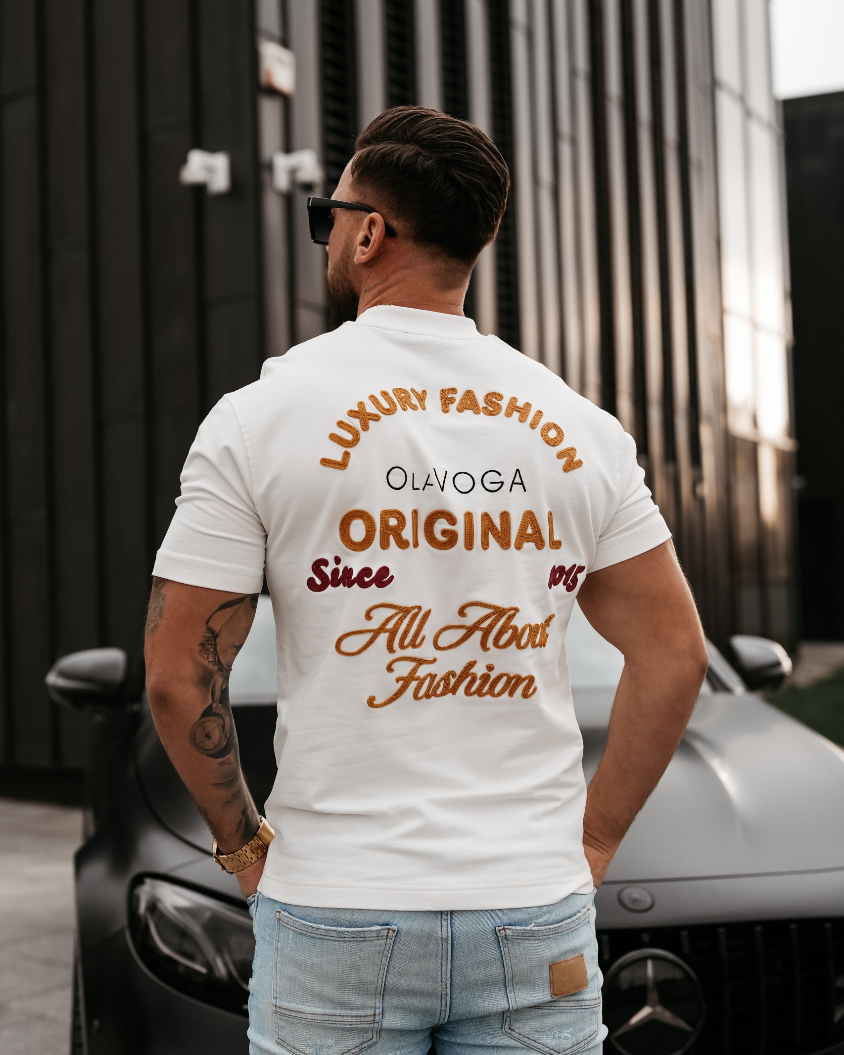 T-shirt męski bawełniany LA Ola Voga biały