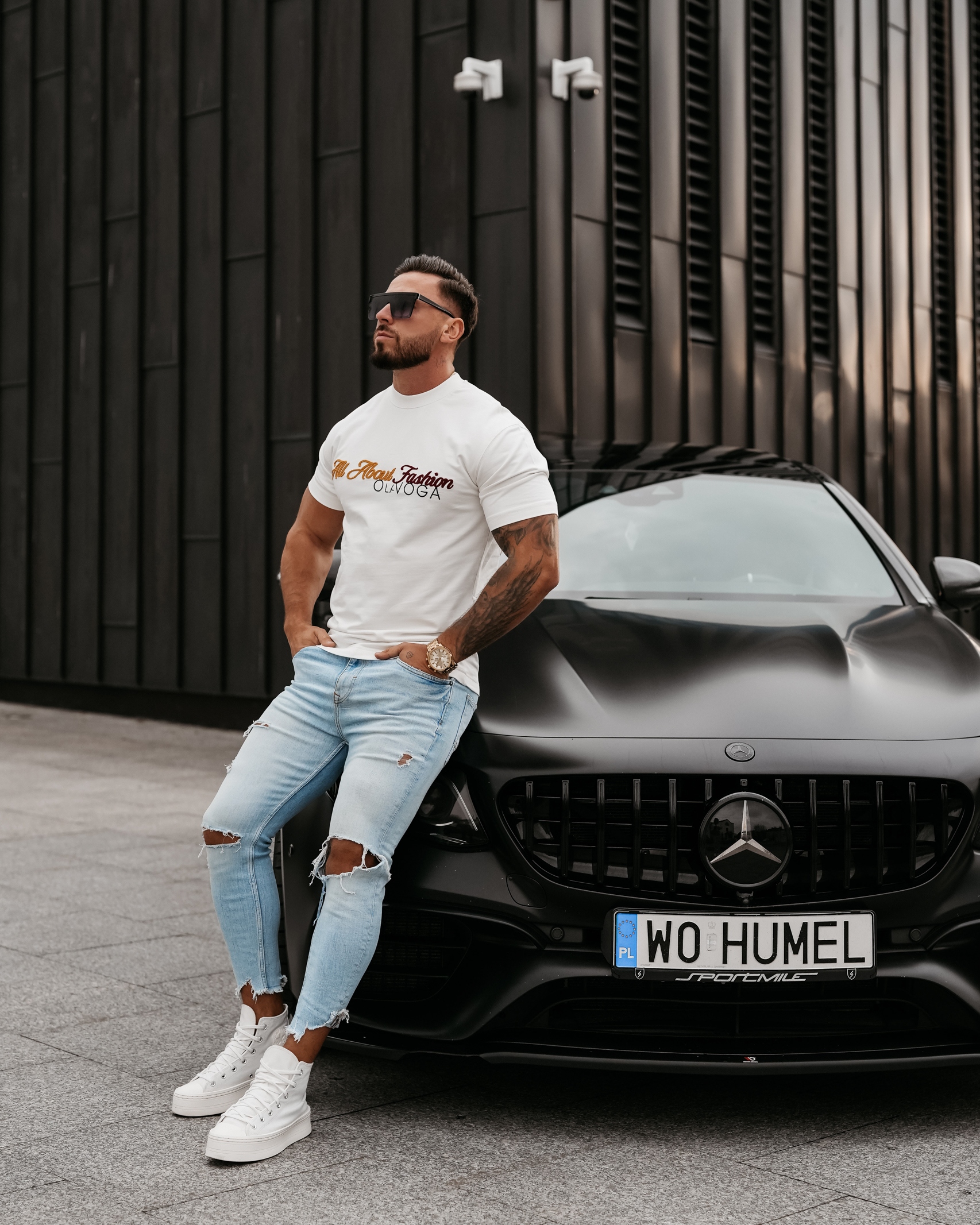 T-shirt męski bawełniany LA Ola Voga biały