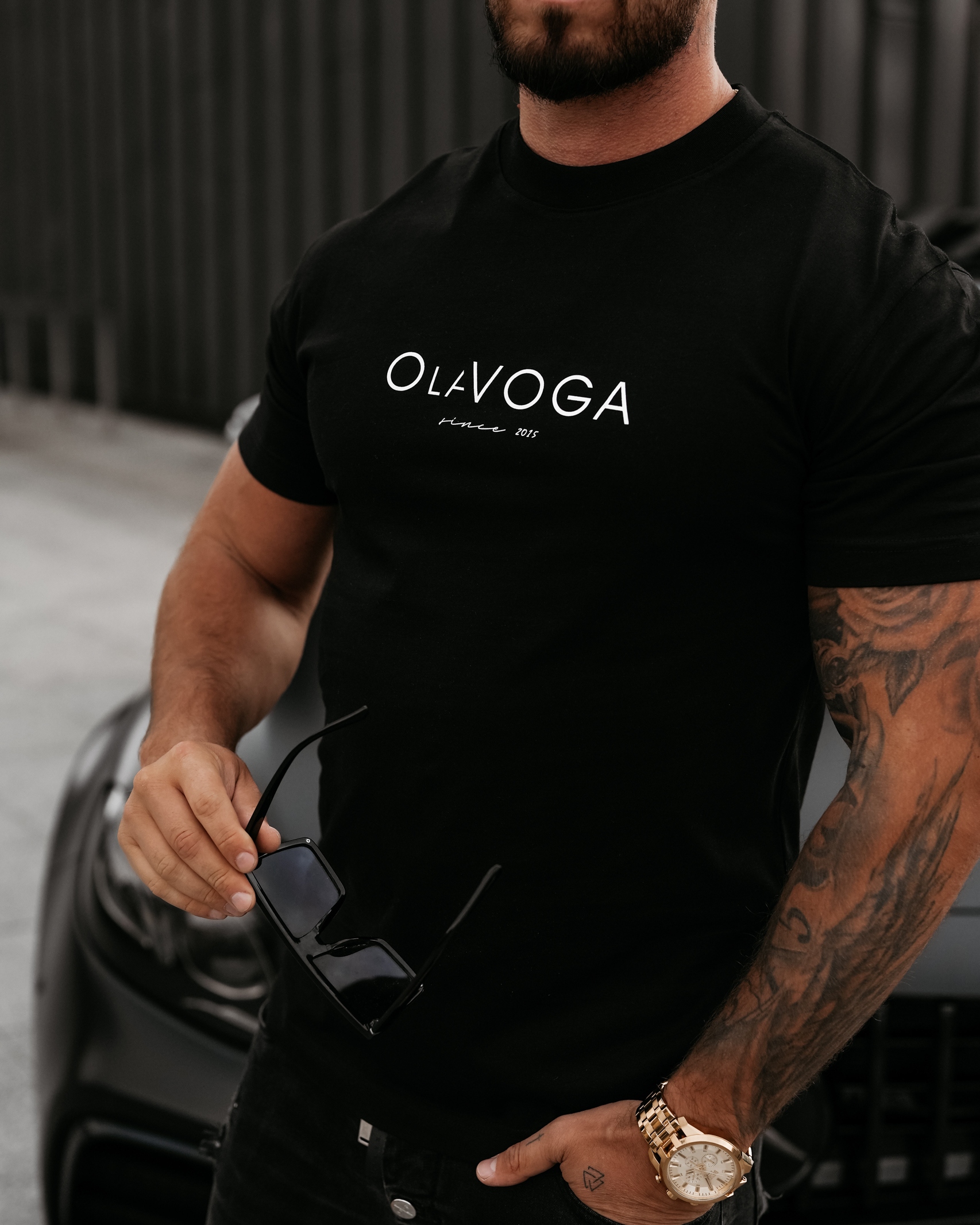 T-shirt męski oversize Ducky Ola Voga czarny T-shirt męski oversize Ducky Ola Voga czarny