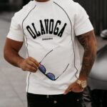 T-shirt męski z lampasami Gordon Ola Voga ecru