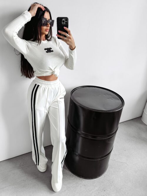 Spodnie z przeszyciami Neimy Ola Voga ecru