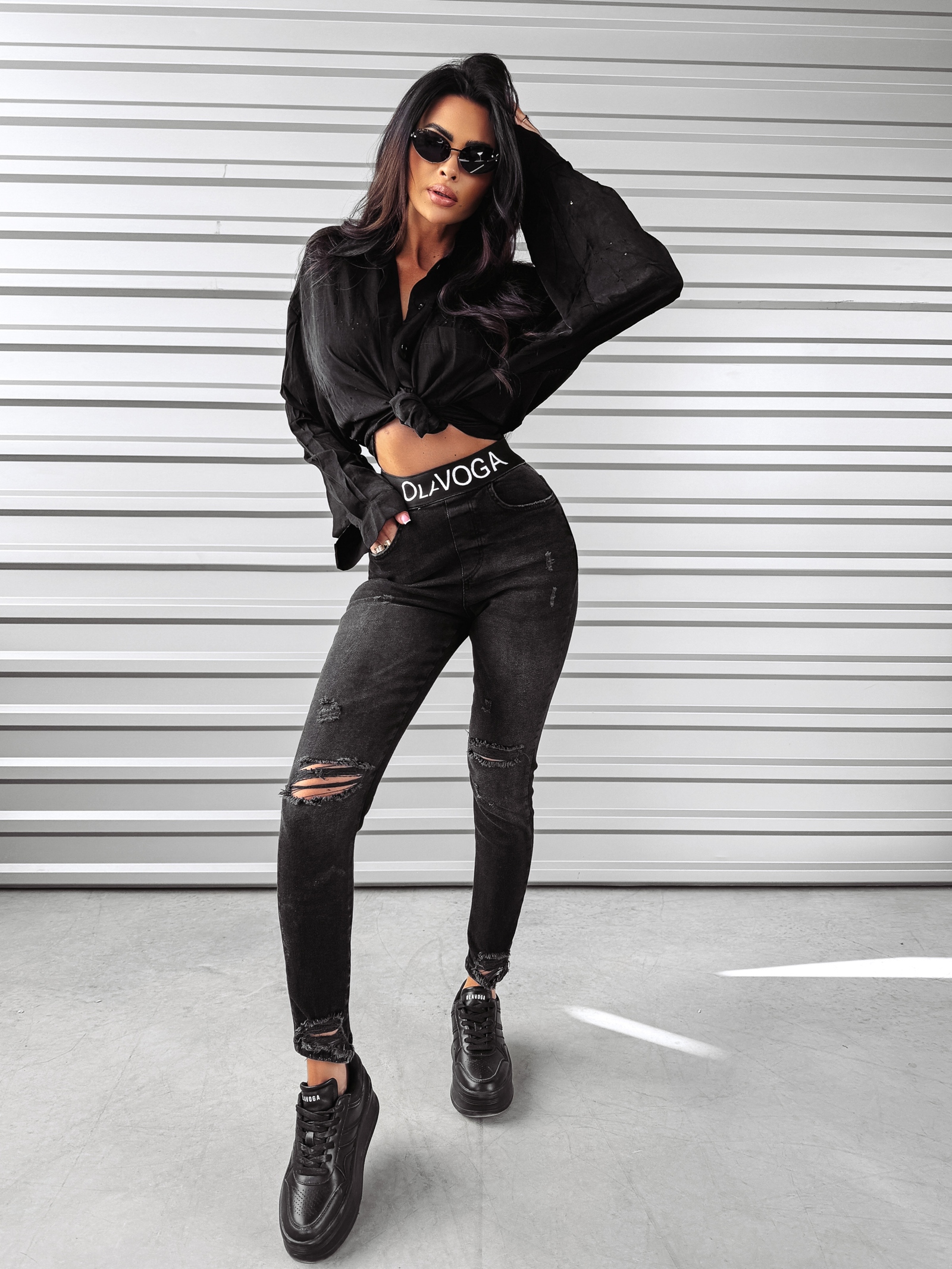 Spodnie denim Alia Ola Voga czarne