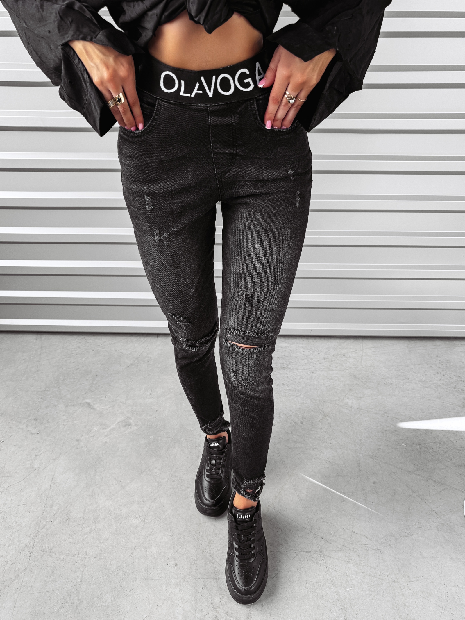 Spodnie denim Alia Ola Voga czarne Spodnie denim Alia Ola Voga czarne