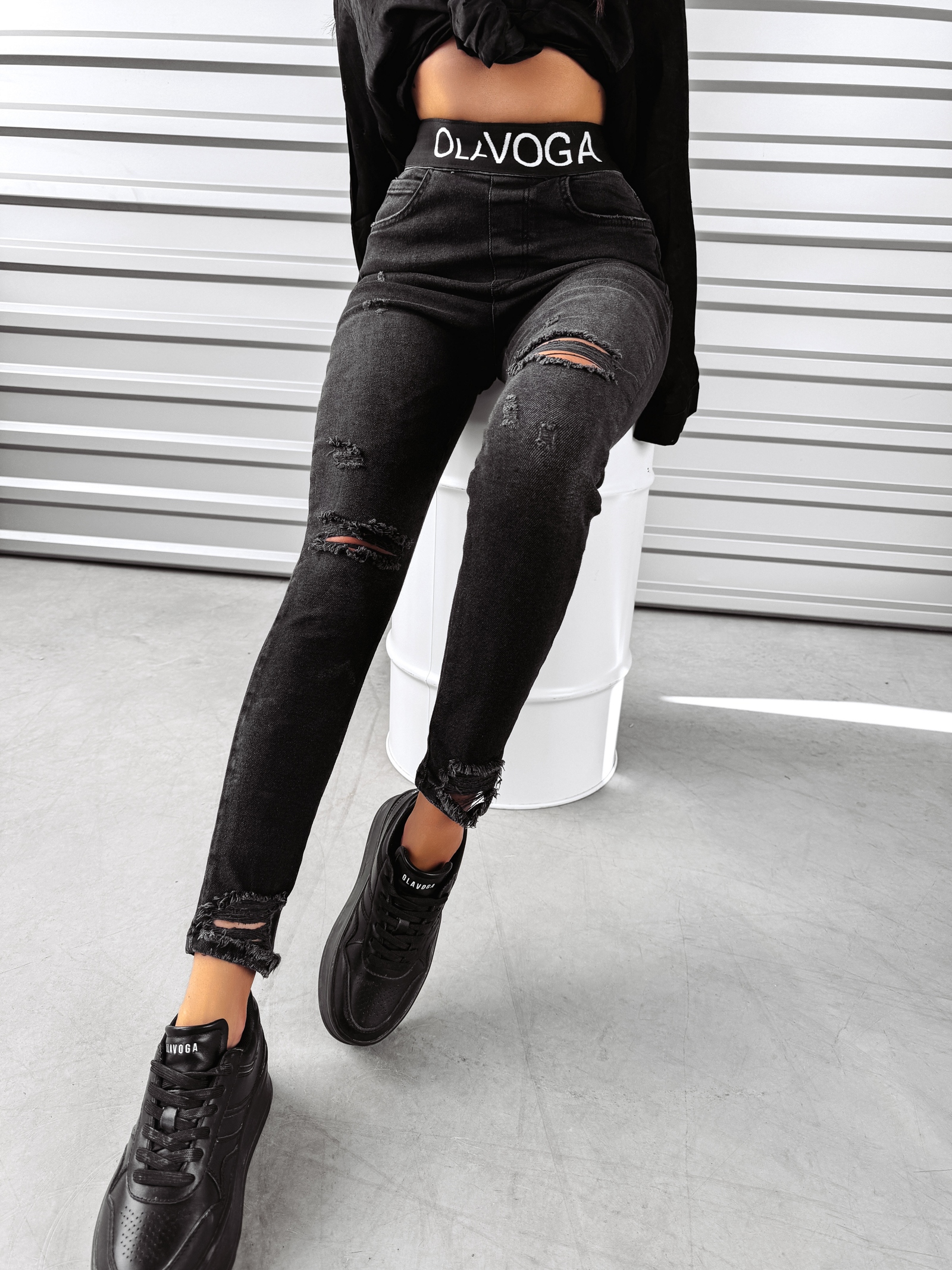 Spodnie denim Alia Ola Voga czarne Spodnie denim Alia Ola Voga czarne