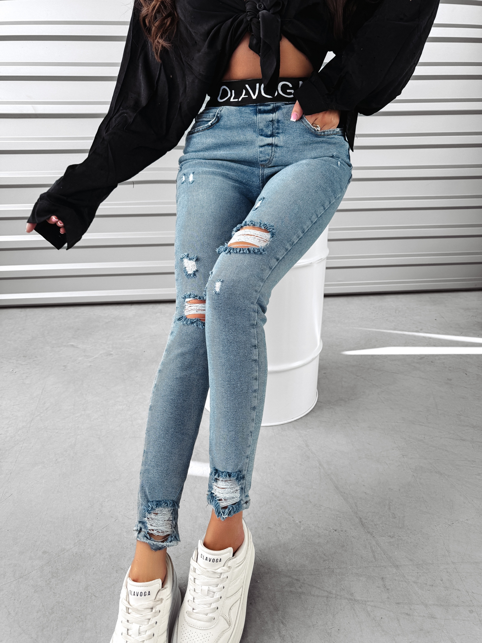 Spodnie denim Alia Ola Voga niebieskie