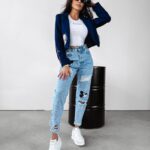 Marynarka żakiet krótki Minor Ola Voga granat