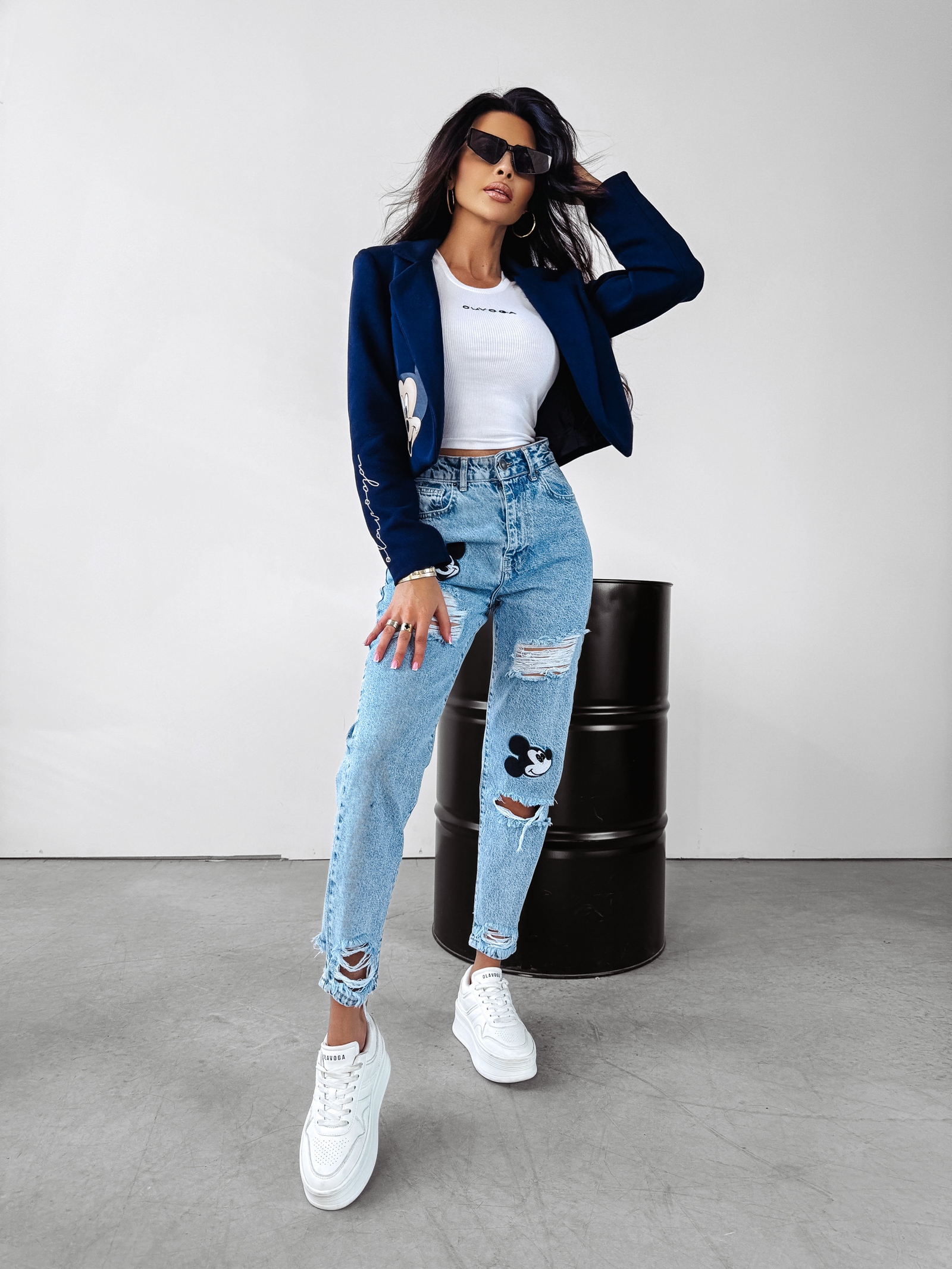 Marynarka żakiet krótki Minor Ola Voga granat