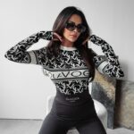 Body logowane Tess Ola Voga ecru-czarne