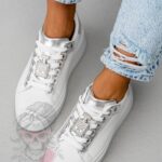 Buty sportowe Madam Perfium biało-srebrne