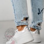 Buty sportowe Madam Perfium biało-srebrne