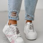 Buty sportowe Madam Perfium biało-srebrne