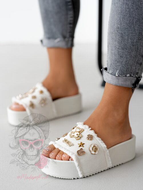 Klapki na platformie Rock Tupto białe