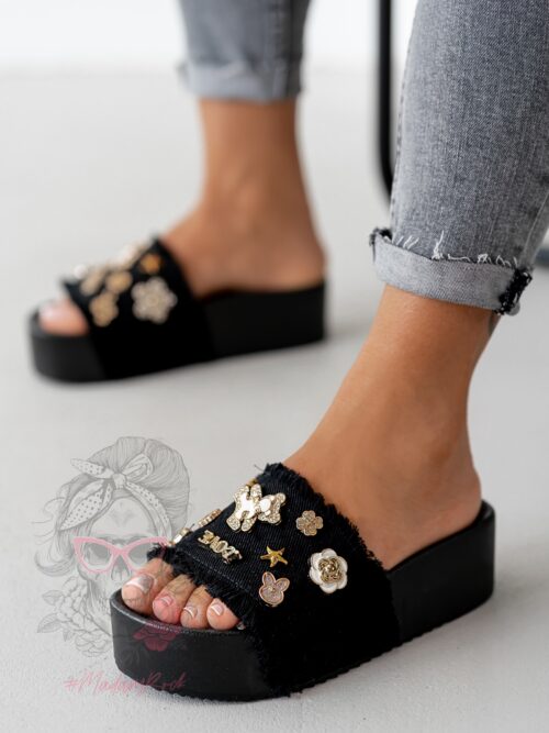 Klapki na platformie Rock Tupto czarne