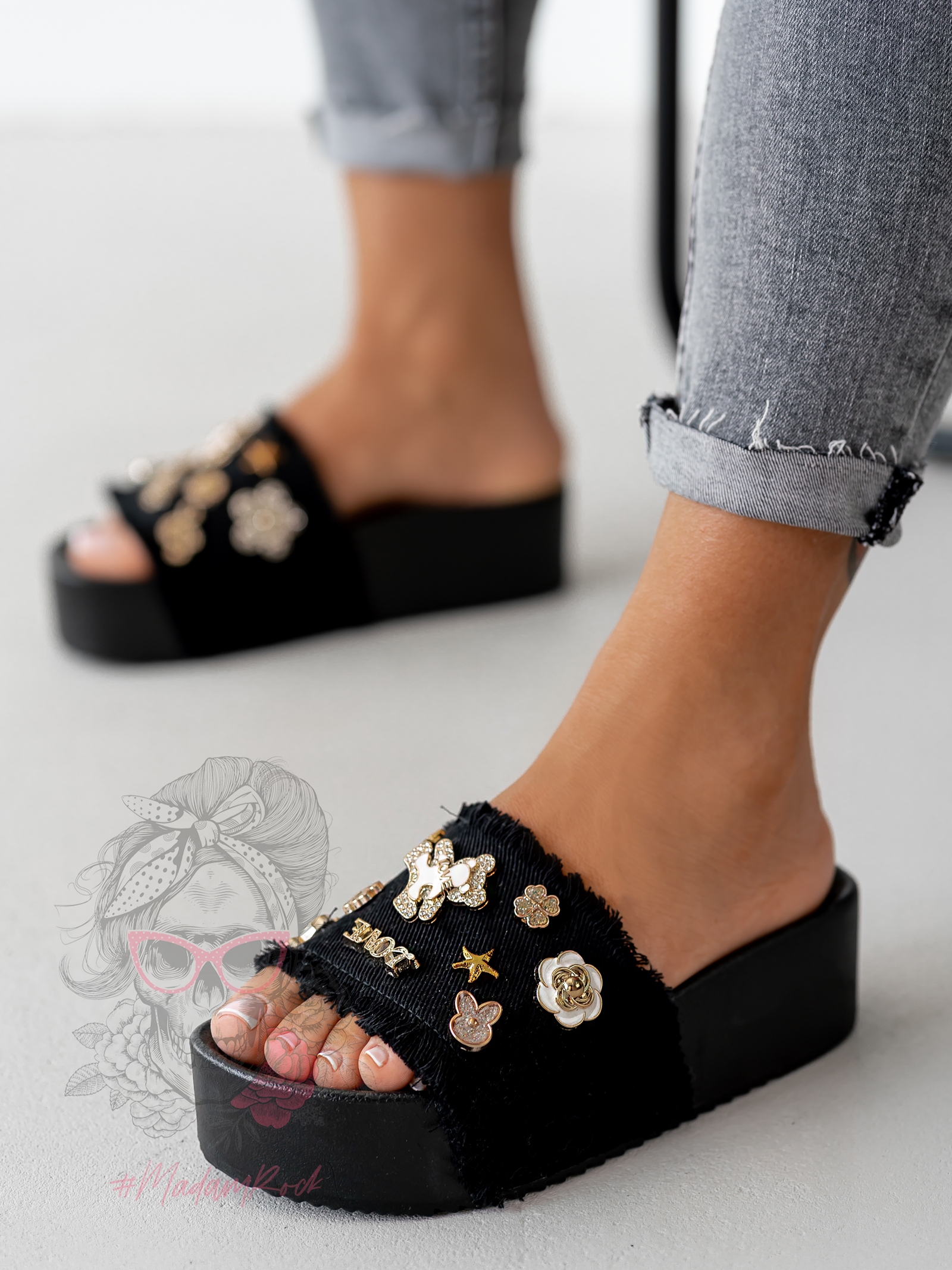 Klapki na platformie Rock Tupto czarne