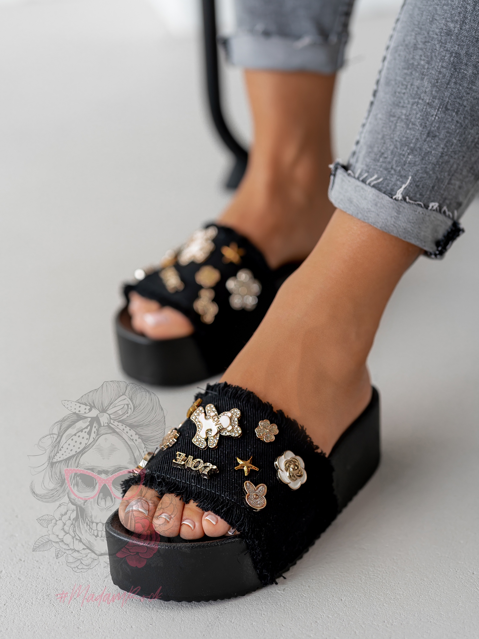 Klapki na platformie Rock Tupto czarne