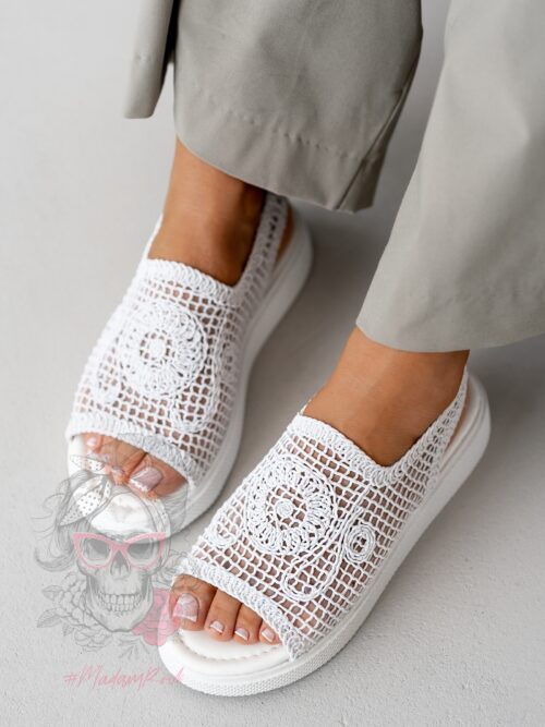 Sandały plecione Madam Hemea białe