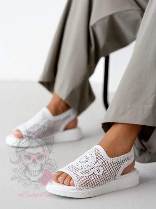 Sandały plecione Madam Hemea białe