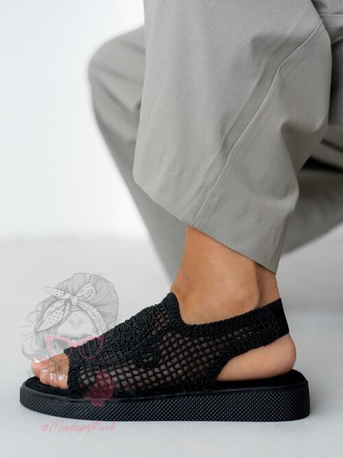 Sandały plecione Madam Hemea czarne