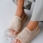 Sandały plecione Madam Hemea beżowe