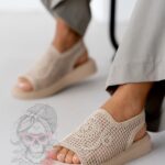 Sandały plecione Madam Hemea beżowe