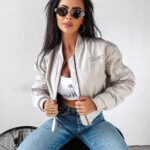 Kurtka bomber jacket Carlene Ola Voga ecru