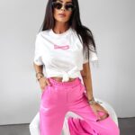 T-shirt oversize Grand Ola Voga różowy